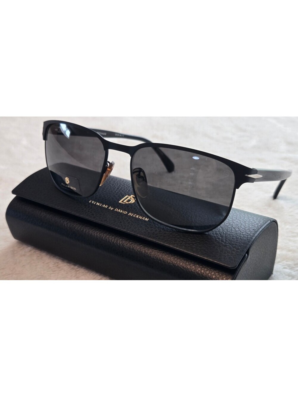 NEW DAVID BECKHAM DB1131S 124M9 POLARIZED Sunglasses, Mat Black/Gray, 59-18-14